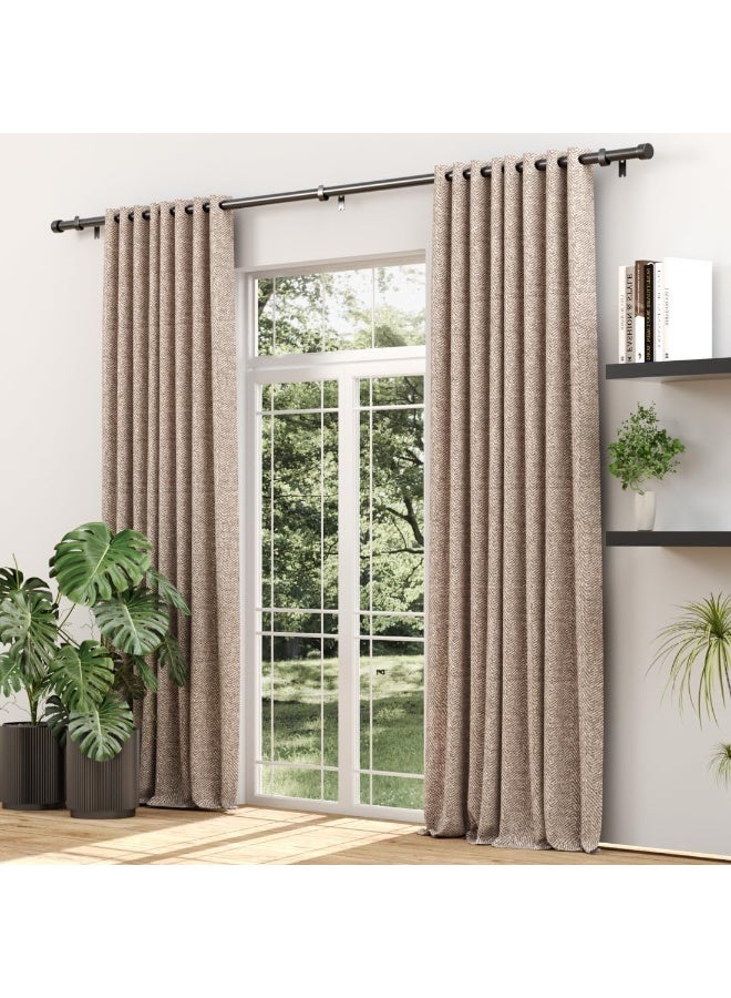 Beauenty Curtain Rod, 91.4-223.5cm Curtain Poles Set for Eyelet Curtains, 25mm Diameter Splicing Heavy Duty Drapery Rods with Adjustable Brackets for Bedroom, Living room, Office - Image 3